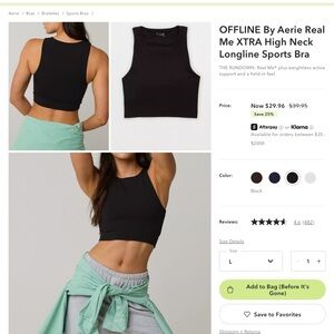 Aerie Deep Green Sports Bra